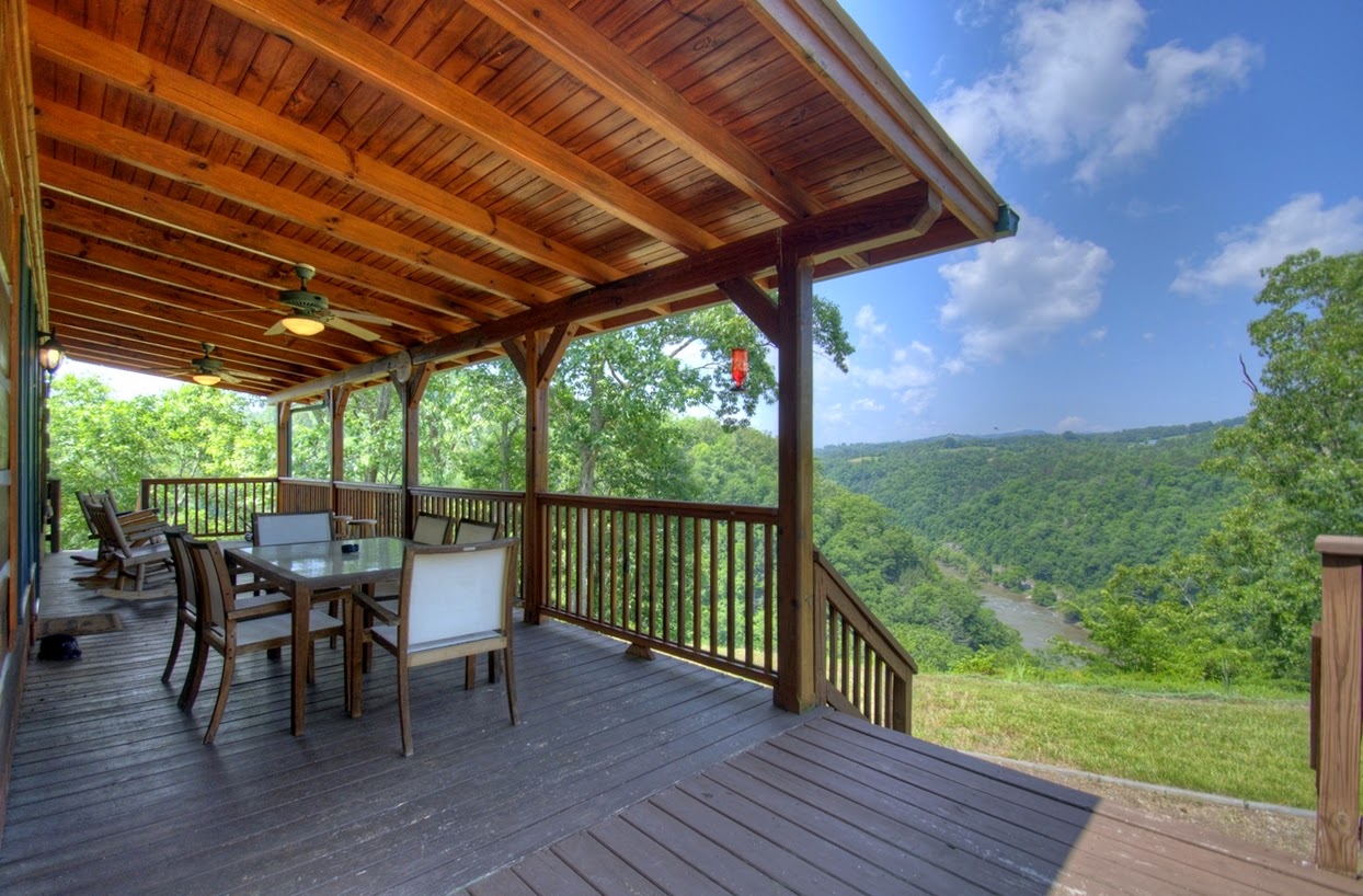 the view from one of the asheville cabins of carolina mornings