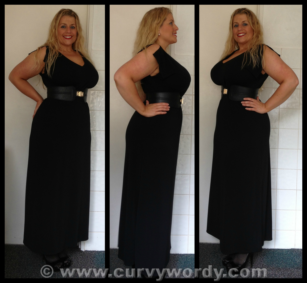evans black maxi dress