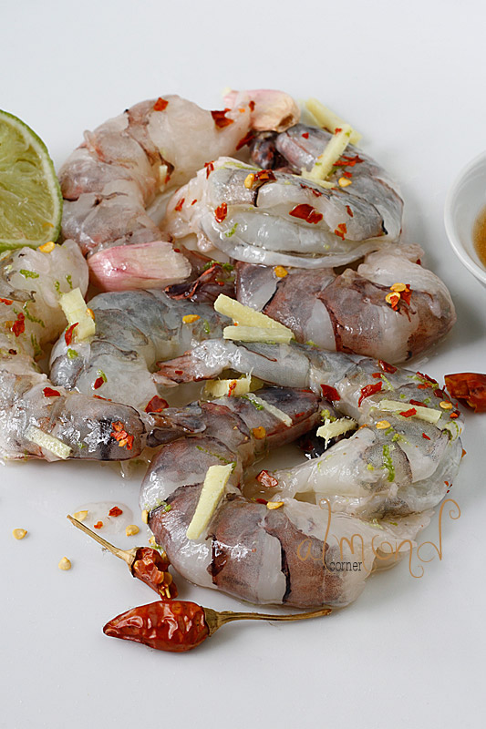 Almond Corner Prawn with meloncucumber salad and sesame tuiles