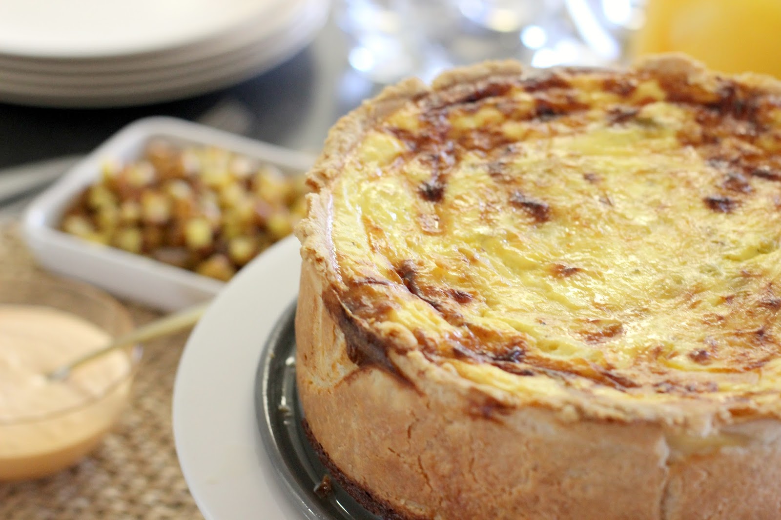 The Owl with the Goblet Ham + Leek + Gruyere Deep Dish Quiche