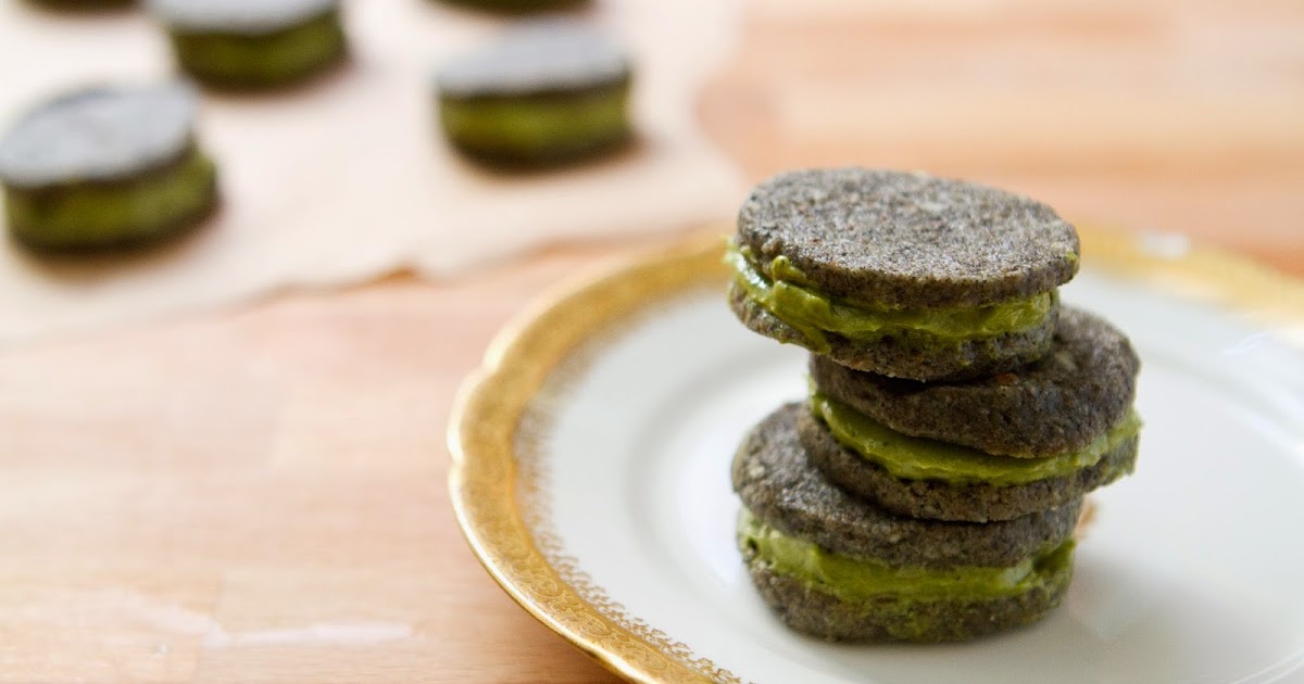 Little Market Kitchen Black Sesame Green Tea Cookie Sandwiches