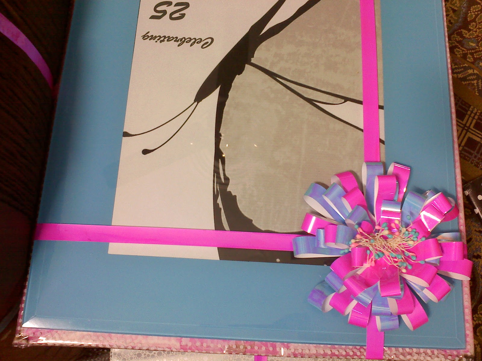 pins and bows Silver Jubilee Wedding Anniversary Gift Wrap