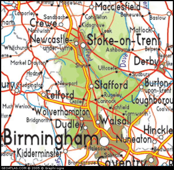 Map of Staffordshire City Picture United Kingdom Map Regional City