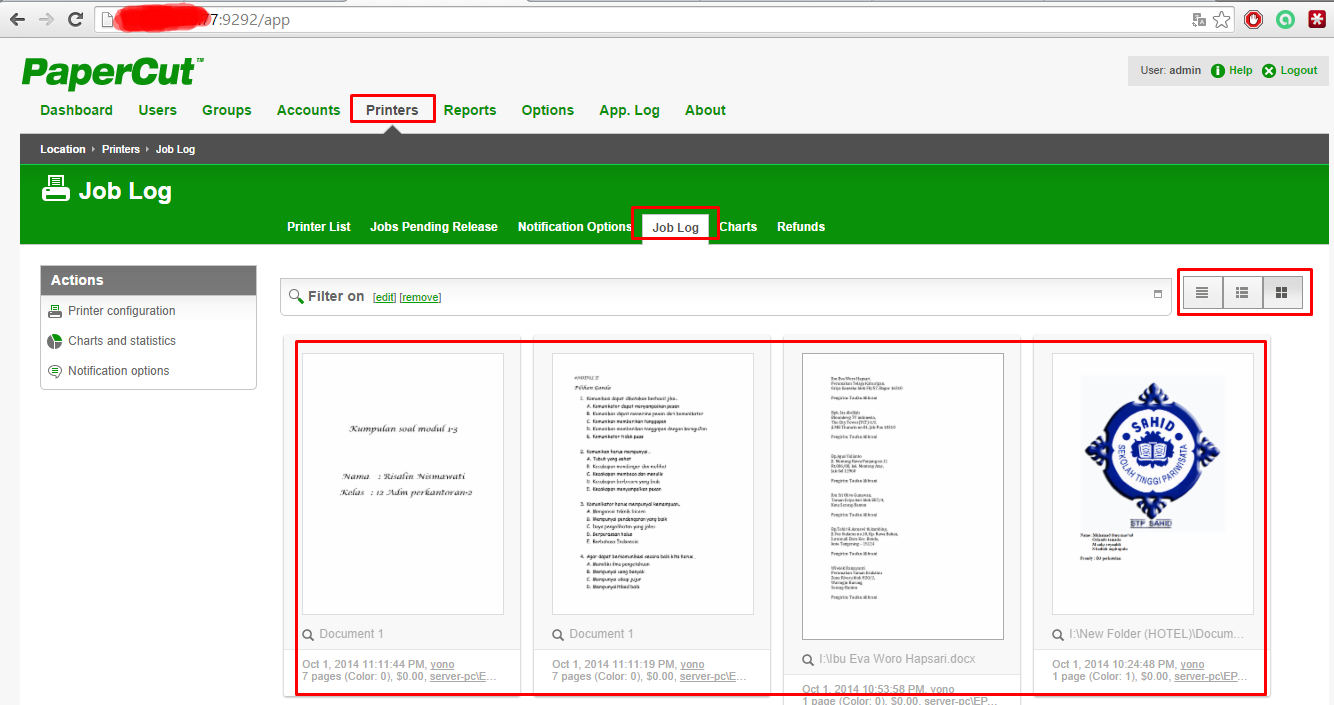 Papercut ng web print login glopus