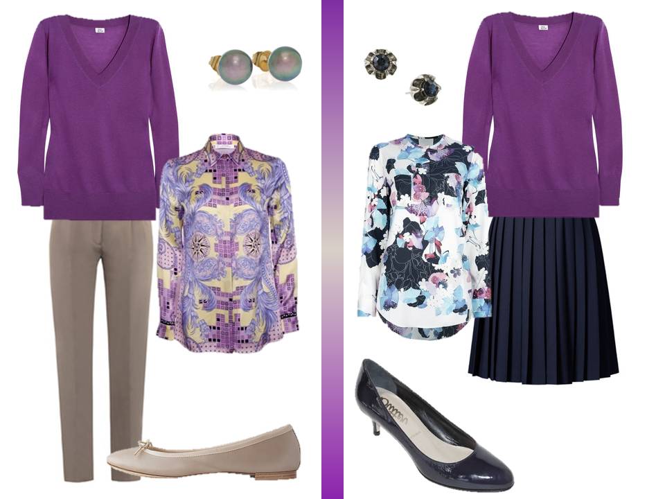 Fashions How to wear a purple vneck sweater