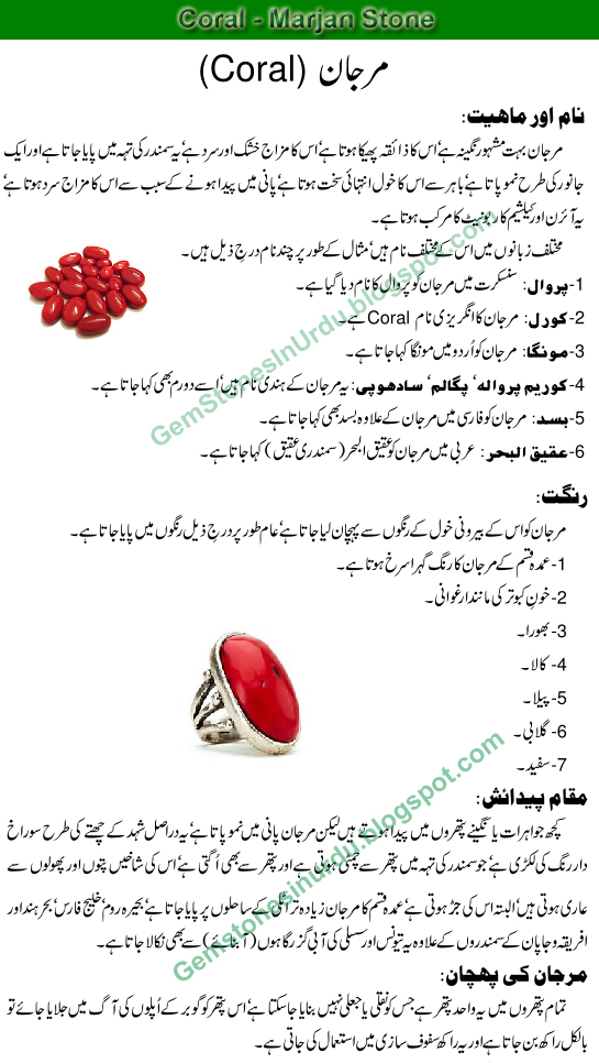 Marjan Stone Benefits In Urdu (Faiday, Fawaid, Tareeqa, Tarika