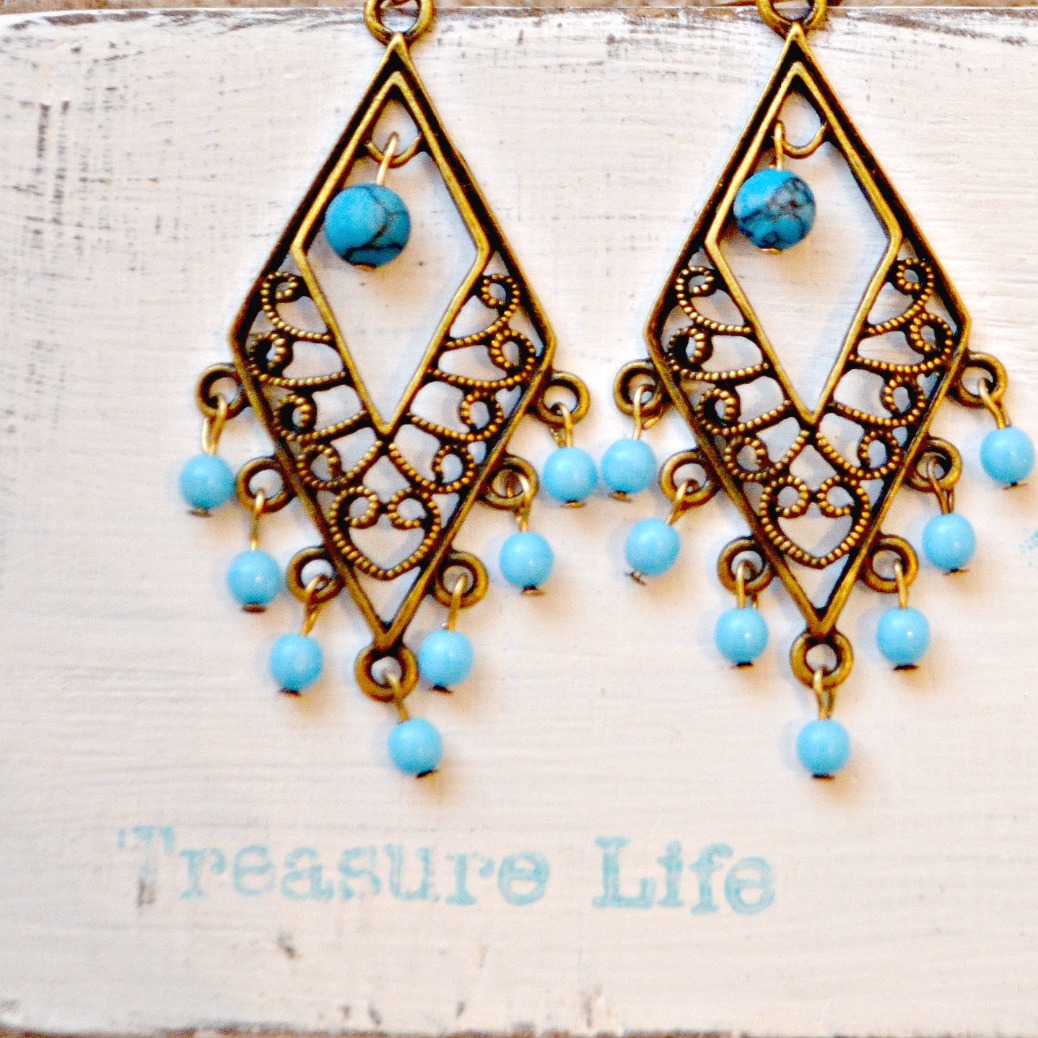 Antique Brass Dangle Earrings Amy Latta Creations