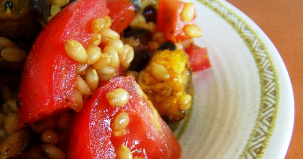 Julia's (Vegan) Kitchen Wheat Berry Pilaf with Roasted Eggplant and