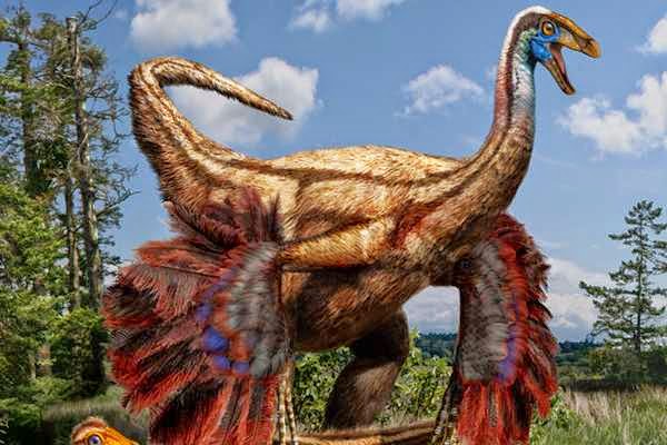 El Oriflama: Las plumas de los dinosaurios tenían varios colores antes que aprendieran a volar