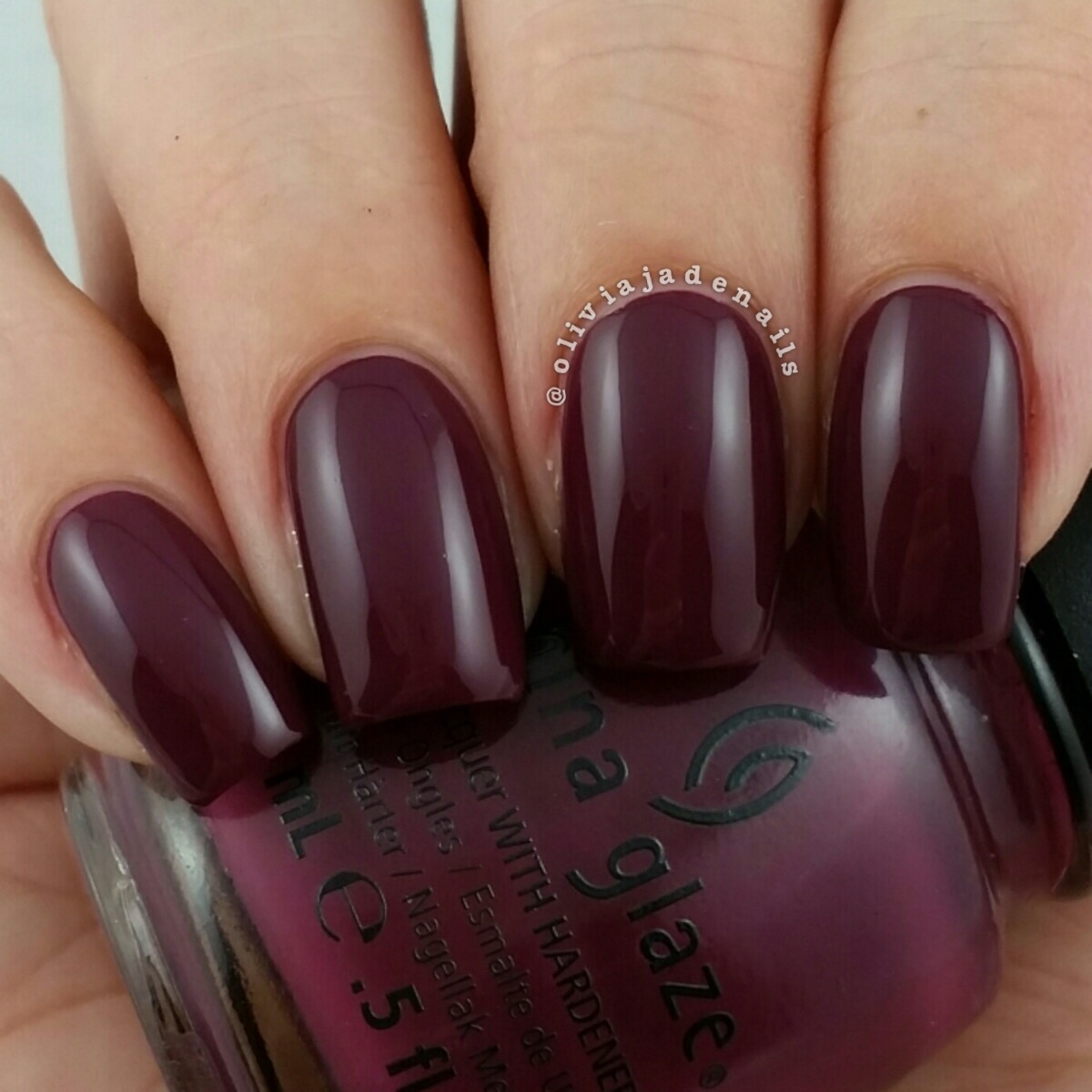 China Glaze Purr-fect Plum swatched by Olivia Jade Nails