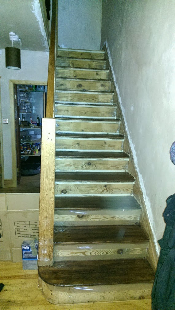 Covered In B S Painted Stairs In Walnut And White