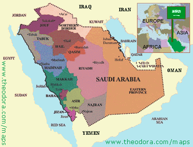 Saudi Arabia Map Political Regional
