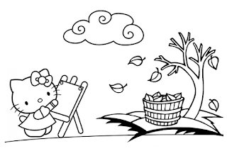 10 Fun Hello Kitty Fall Coloring Pages for Autumn