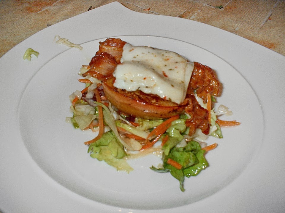 Gudrun Apple Bacon Goat Cheese Tower With Honey and Thyme Recipes