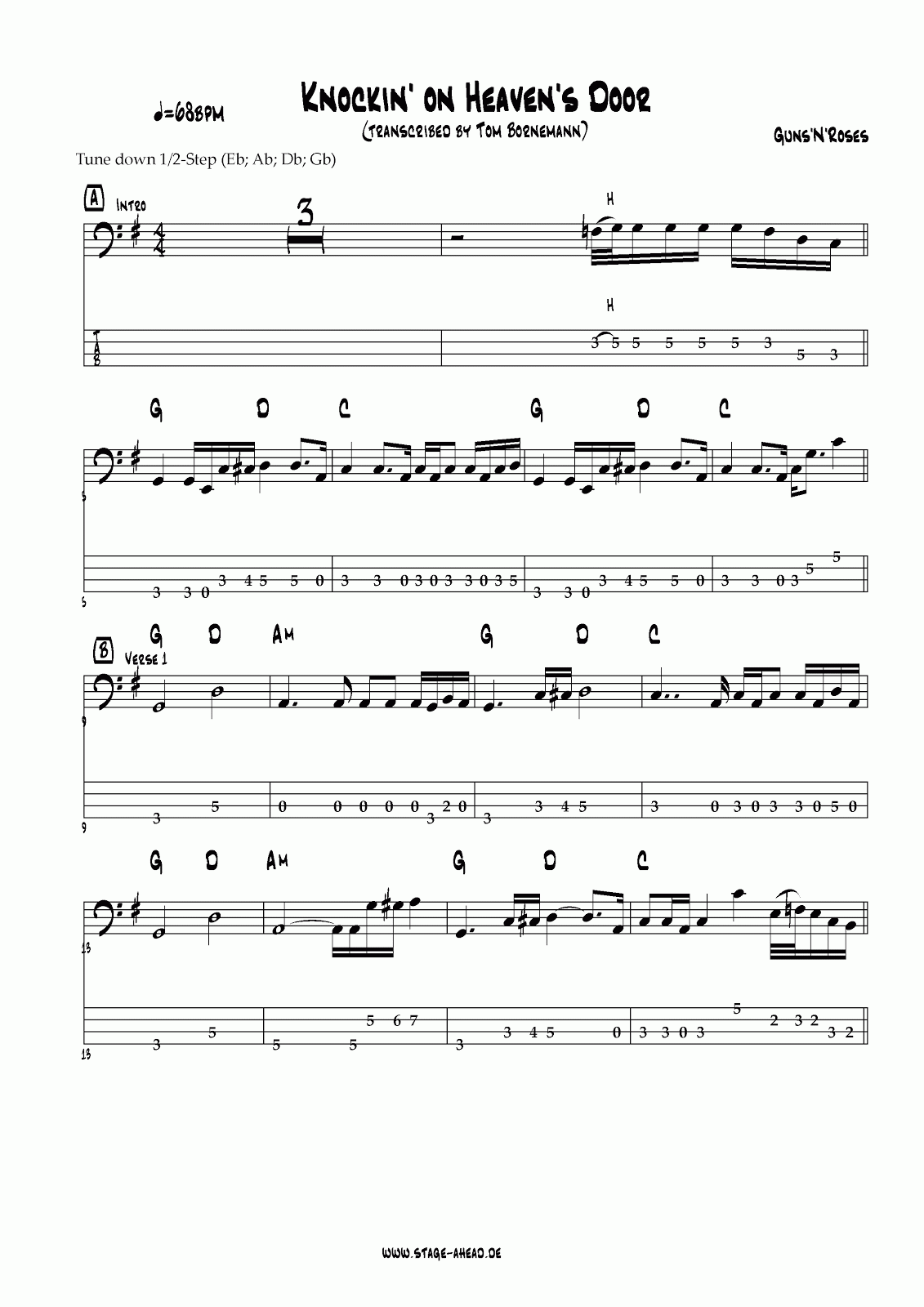 Four Strings Basslessons Weekly Basslines 28 Knockin On