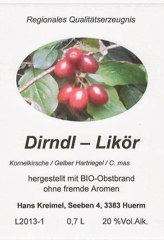 Dirndl Frucht Neue Likor Etiketten