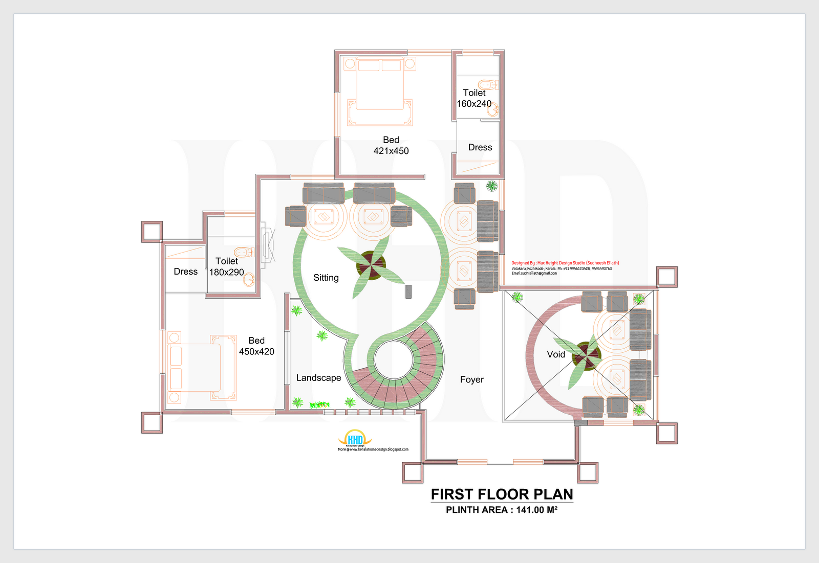 2D elevation and plan of 4bhk luxury house - 4198 sq. ft. | Indian ...
