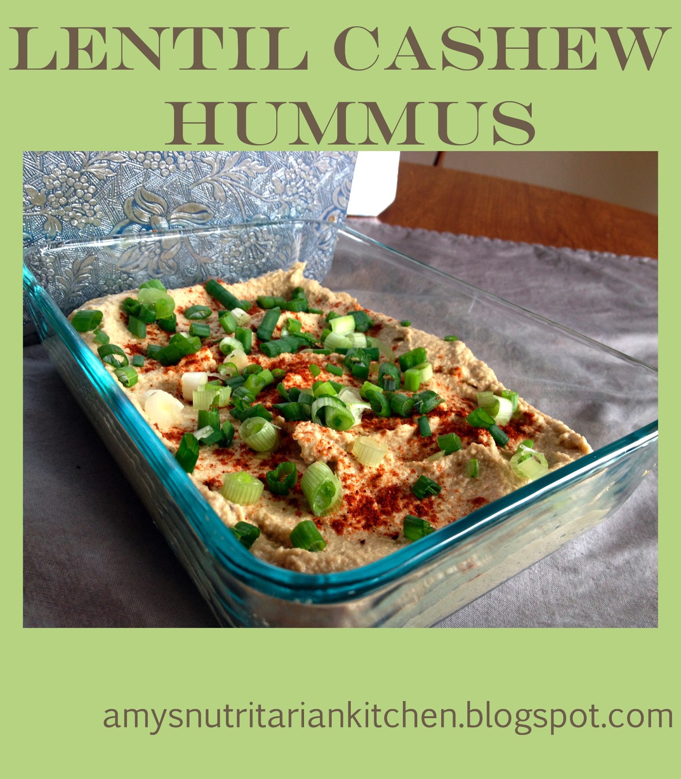 Amy's Nutritarian Kitchen Lentil and Cashew Hummus