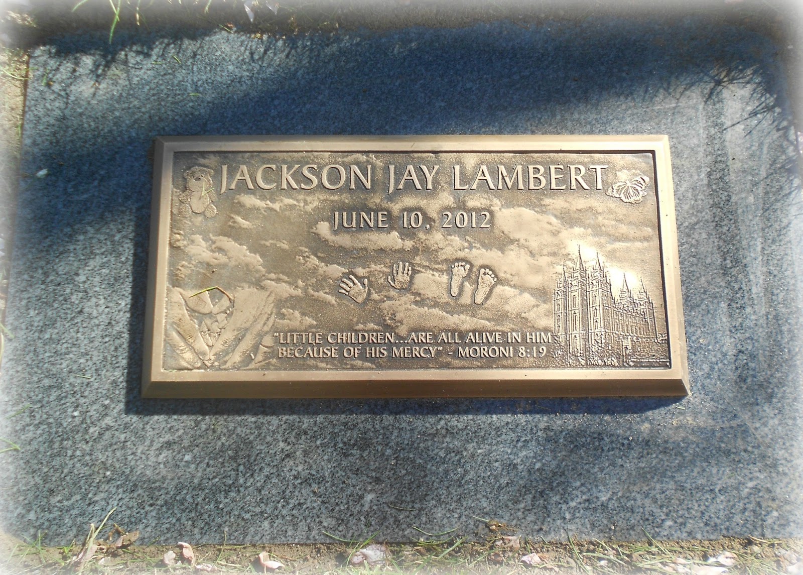 Jackson's Joy Jackson's Grave Marker and a Butterfly!