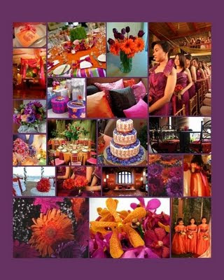 Purple and Orange wedding theme
