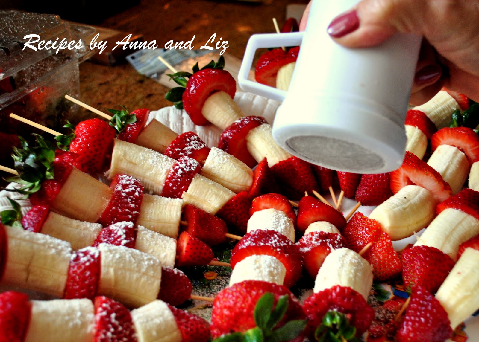 EASY Strawberry and Banana Kabobs with Chocolate 2 Sisters Recipes by