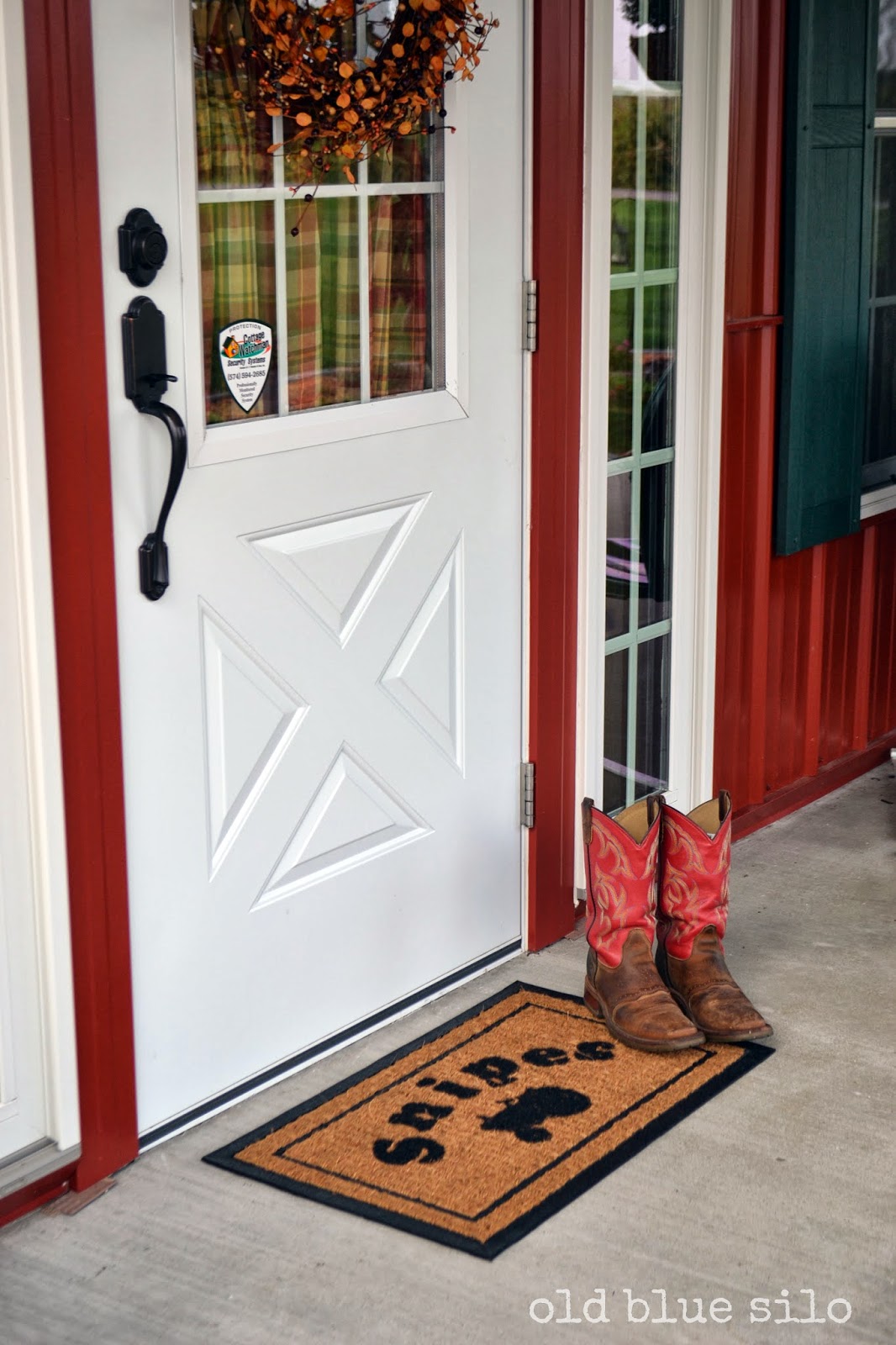 Old Blue Silo DIY custom front door mat
