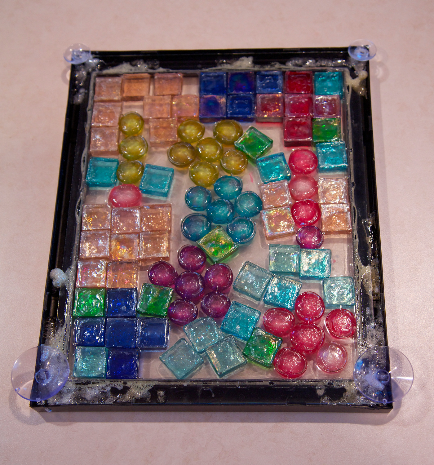Holly S Arts And Crafts Corner Craft Project Diy Faux Stained I Included A Couple Extra Photos So You Can See The Seal Created Under Glass And Along Frame Edge As Well It S Not Pretty On Underside