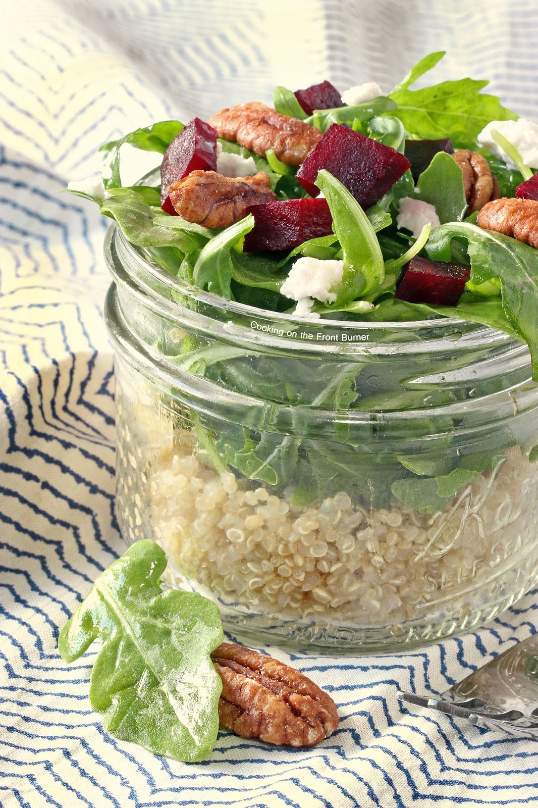 Roasted Beet, Quinoa and Arugula Salad Cooking on the Front Burner