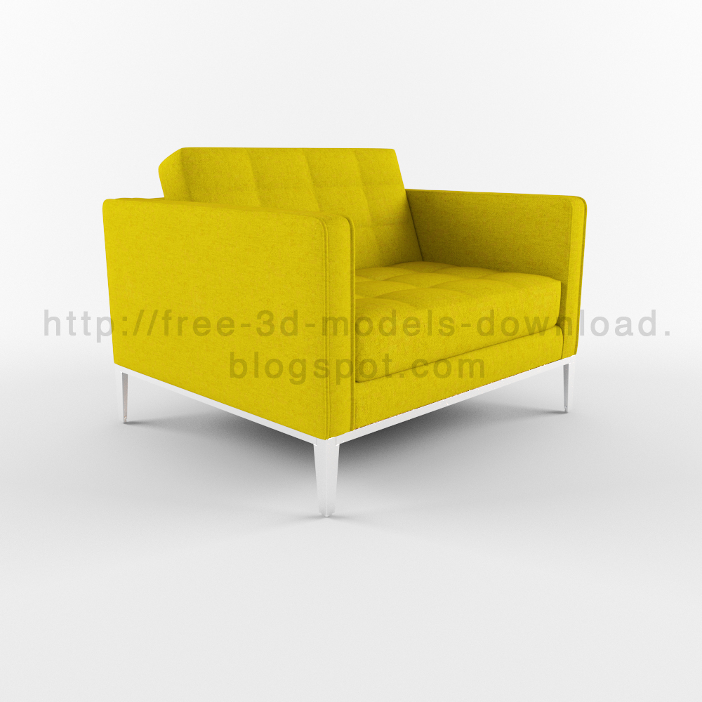 Ac Lounge, 3d модель, 3d model, b&b, free download, furniture, yellow, Italia, скачать бесплатно, armchair, кресло