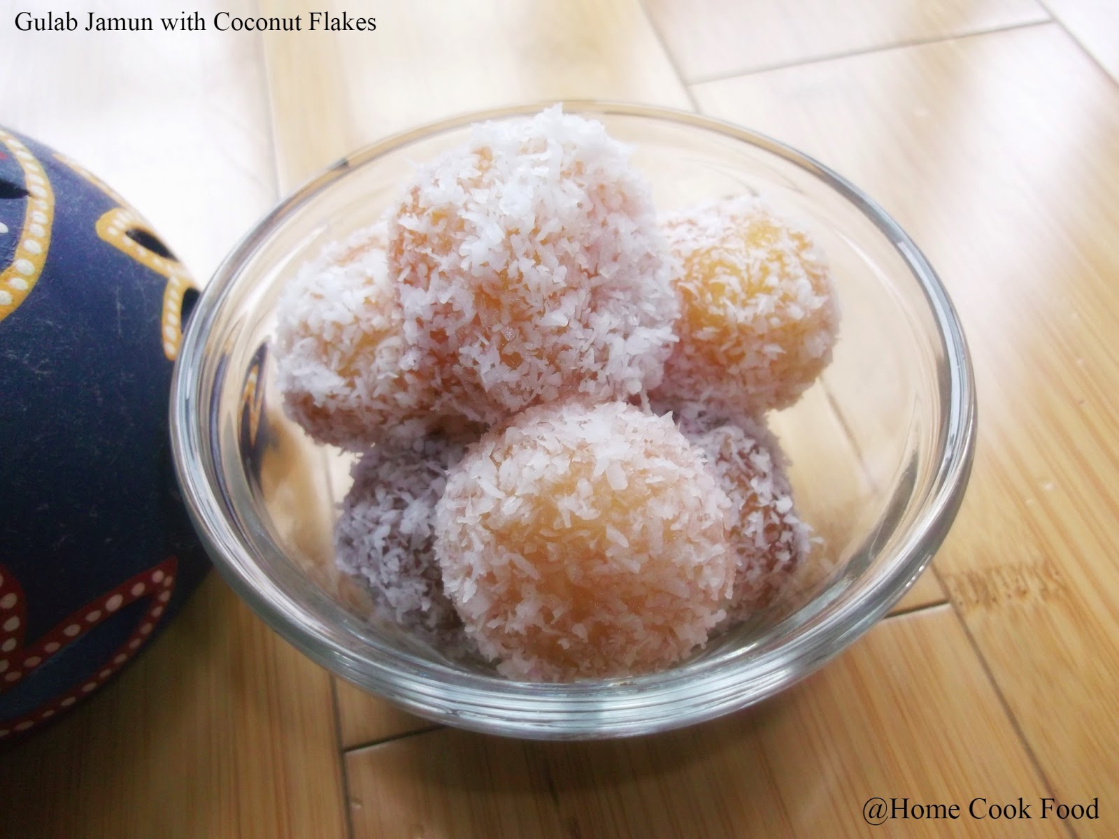 HCF Gulab Jamun with Coconut Flakes / Sweet Indian Donuts with Coconut Flakes