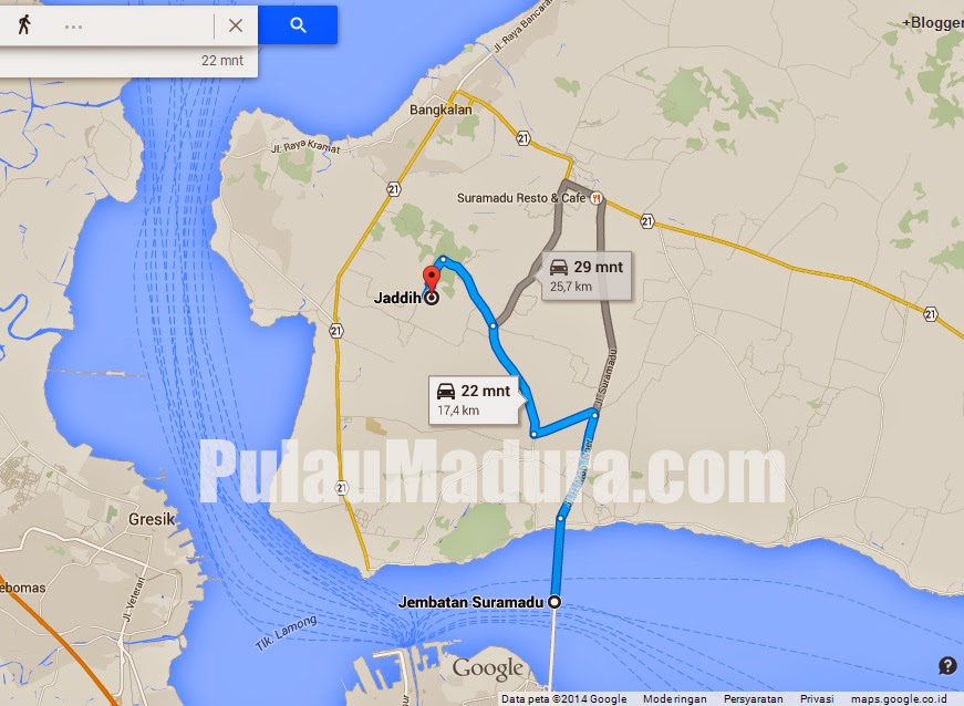 Peta Google Maps Lokasi Pemandian Kolam Renang Desa Jaddih Socah Bangkalan