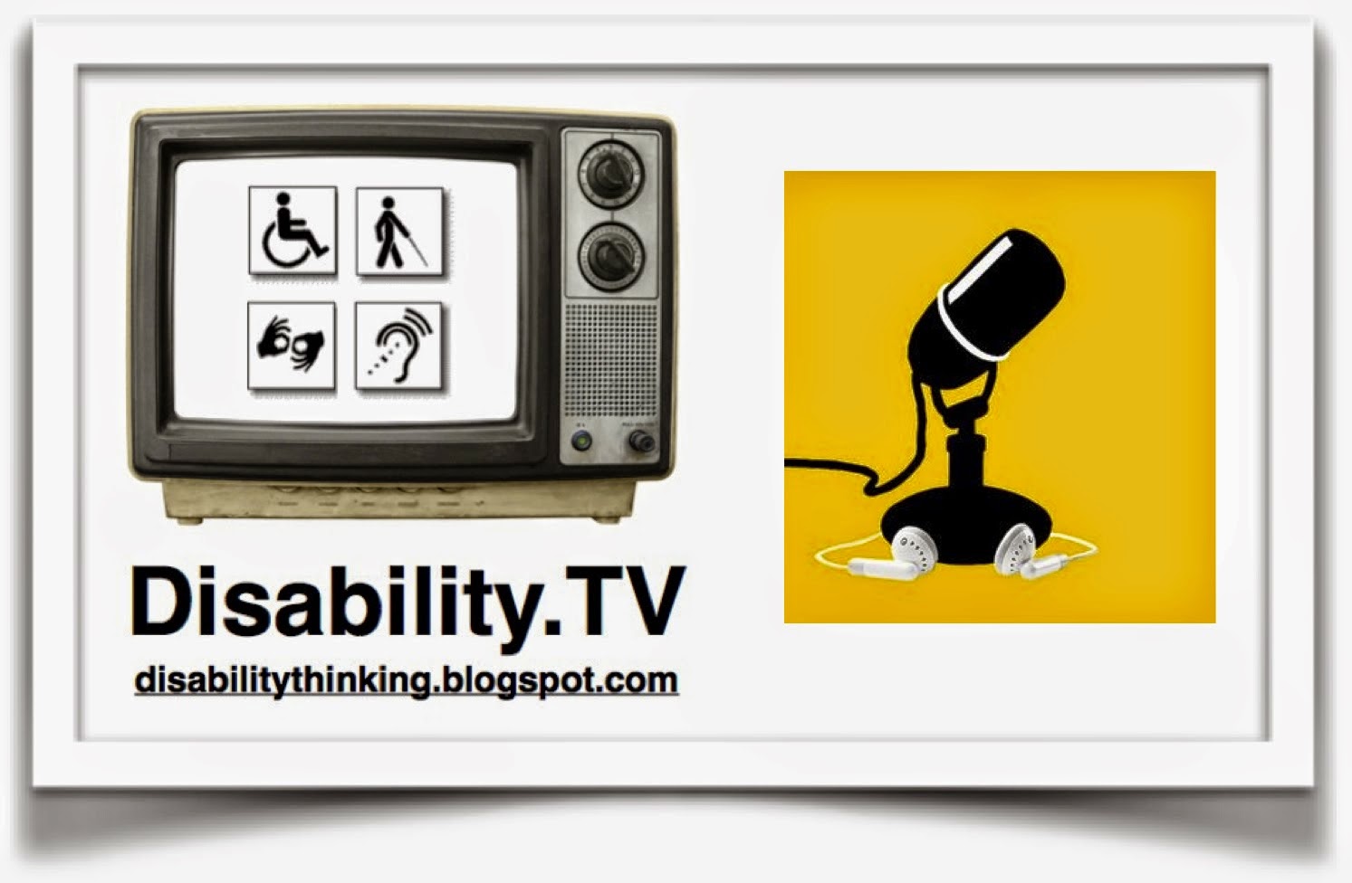 Disability.TV logo on the left, microphone icon on the right