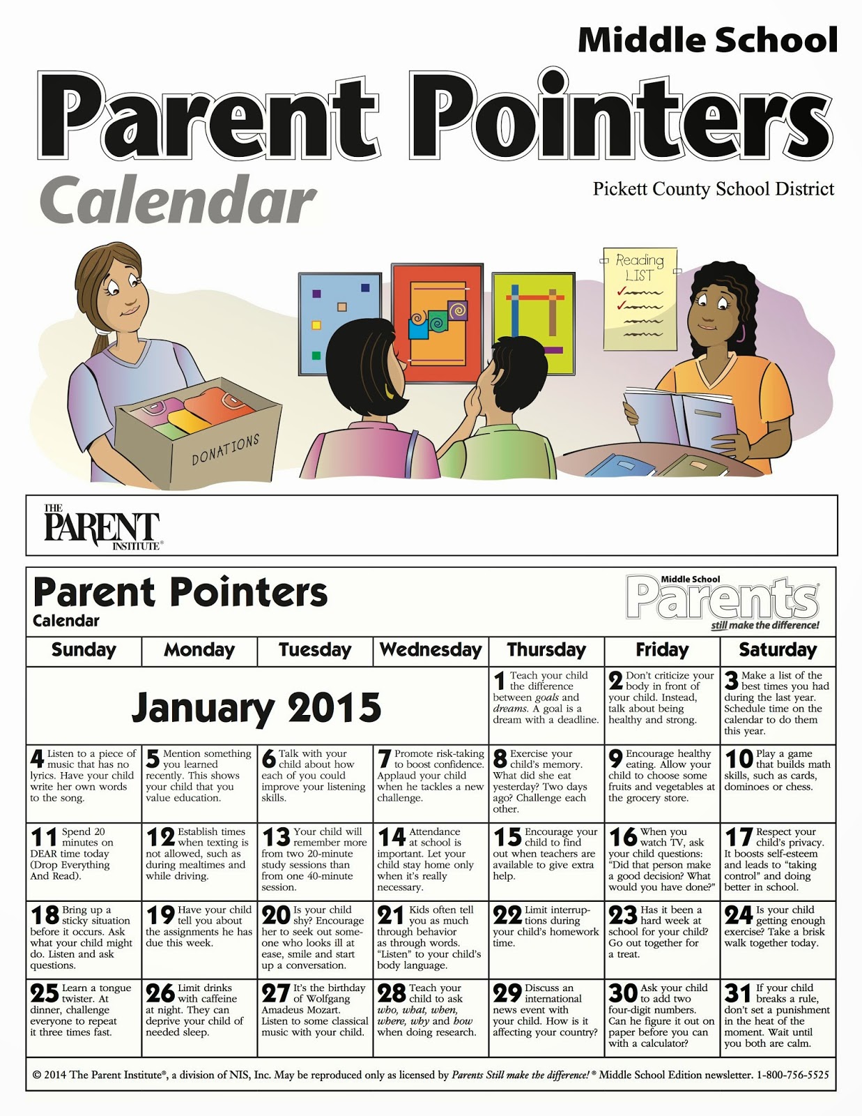 Pickett County K8 Computer Lab.............. January Parent Activity Cale
