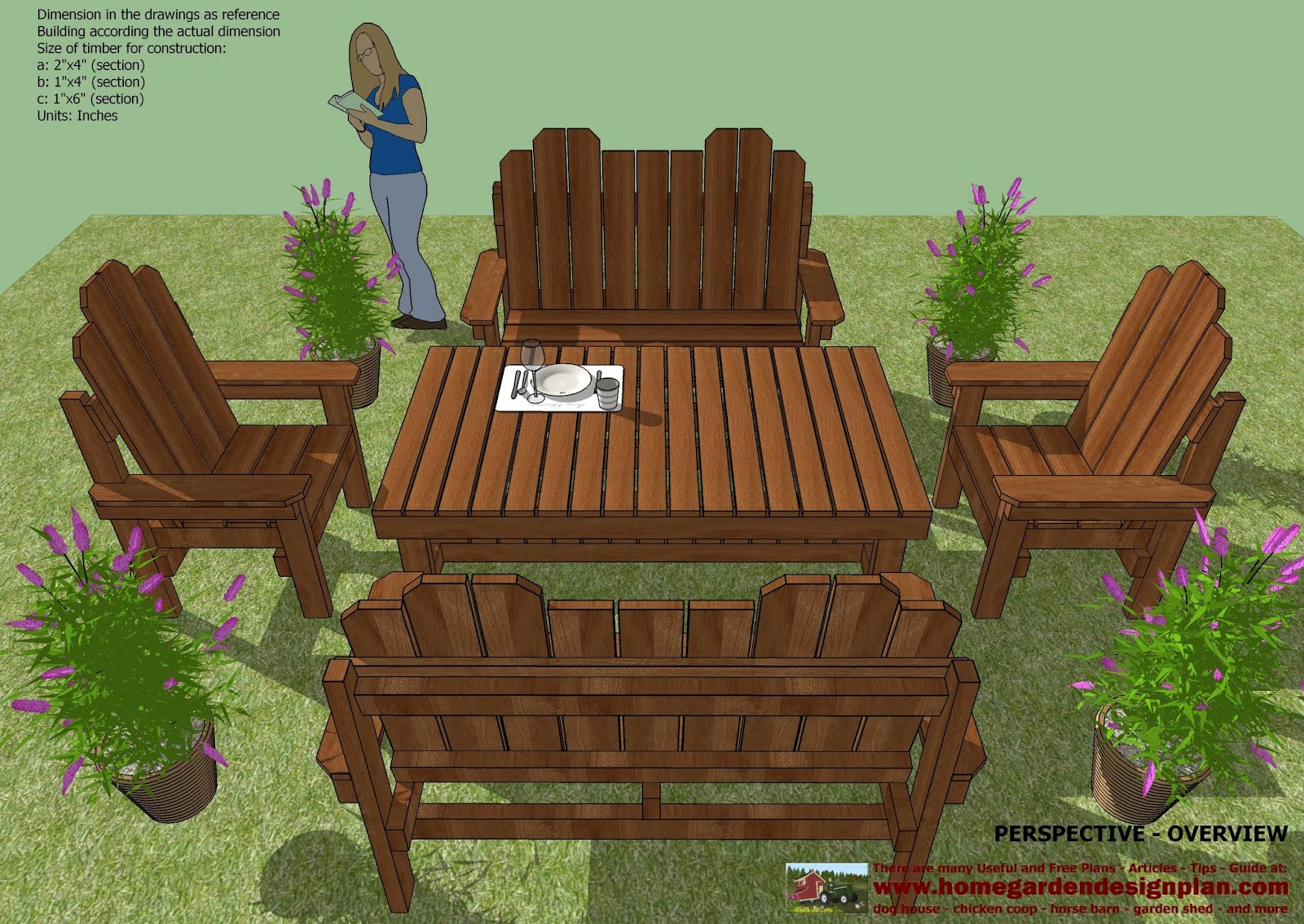  Garden Teak Table Plans - Out Door Furniture Plans - Woodworking Plans