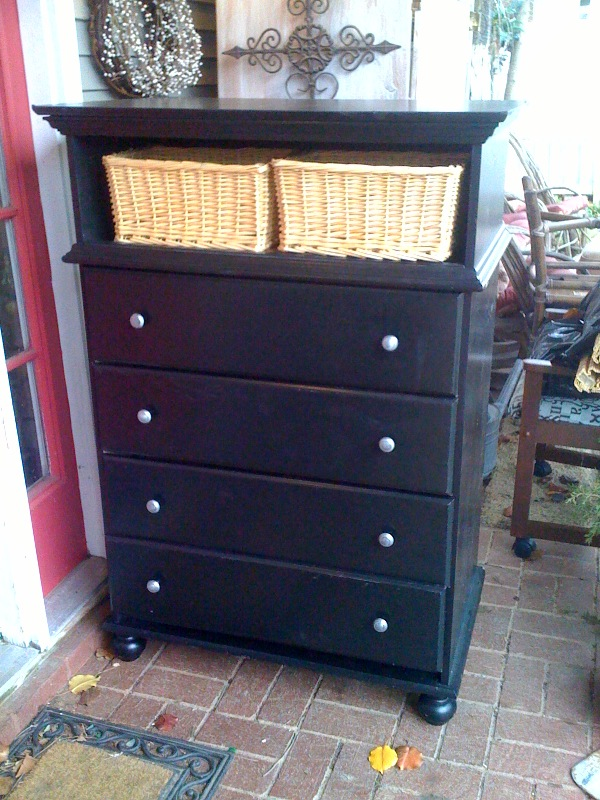 Tesily Grace Black Dresser With Basket Drawers Sold