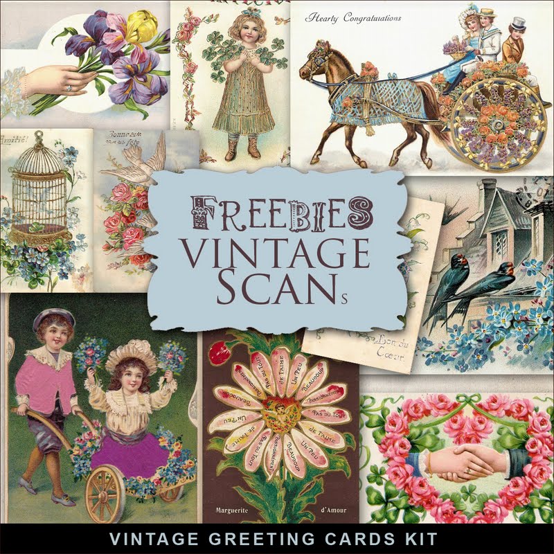 Freebies Vintage Greeting Cards KitFar Far Hill Free database of