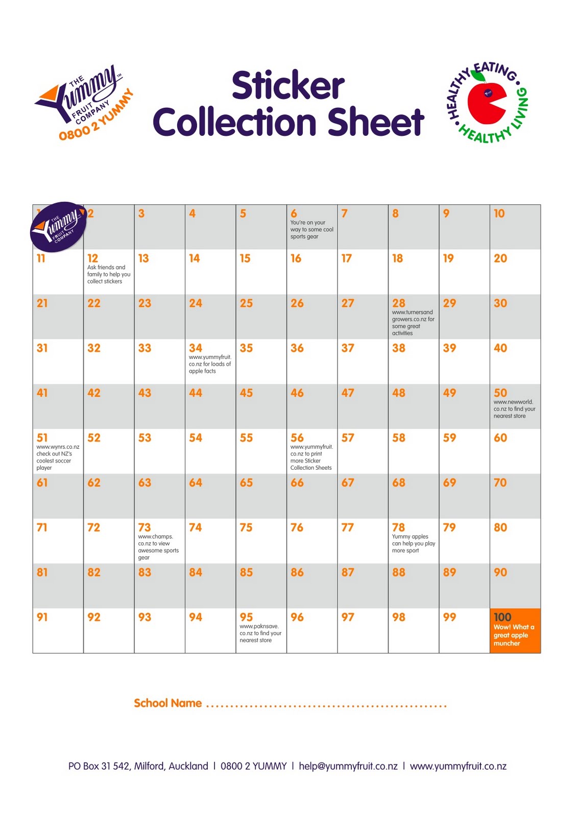 Muritai Sports Yummy Apple Sticker Promotion