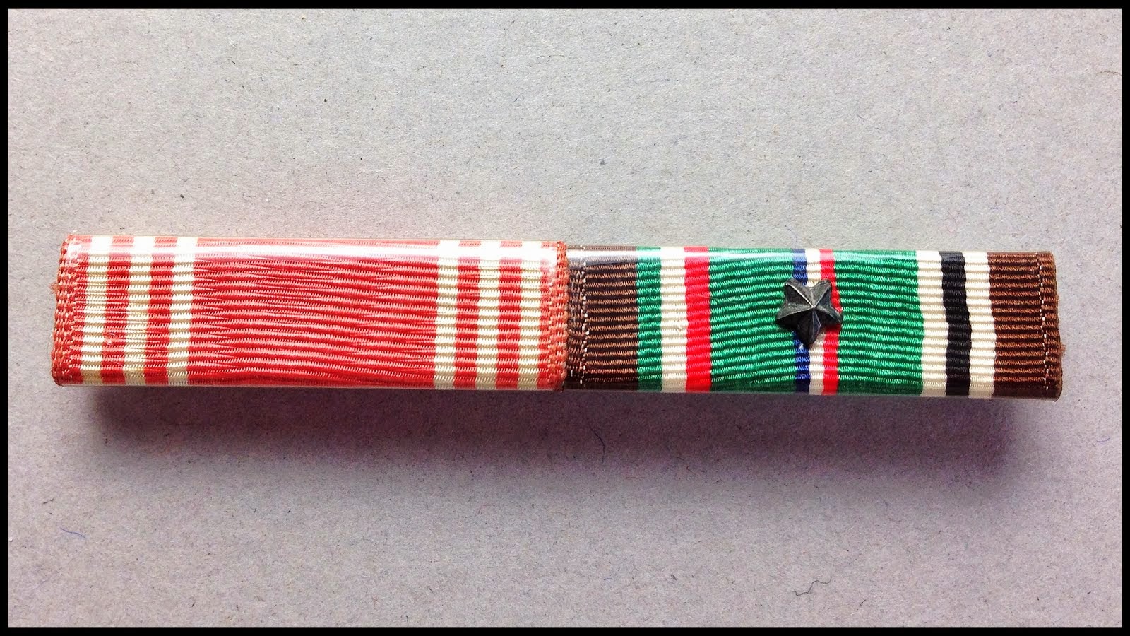 Good Conduct Ribbon and European-African-Middle Eastern Campaign Ribbon Bar with Silver Star