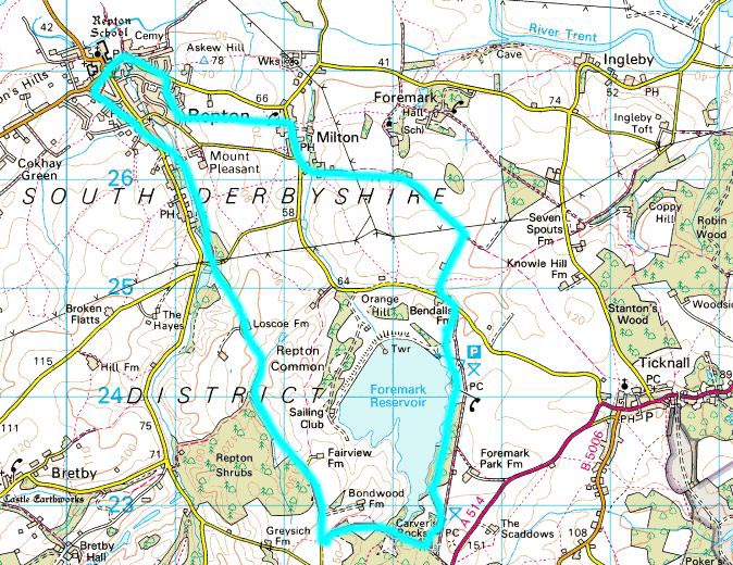 Journeys on Foot Foremark to Repton