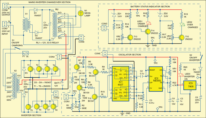 Simple Mini Offline Ups Circuit Diagram