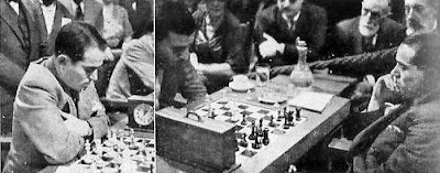 Salo Flohr pensativo en el Torneo Internacional de Ajedrez Barcelona 1935