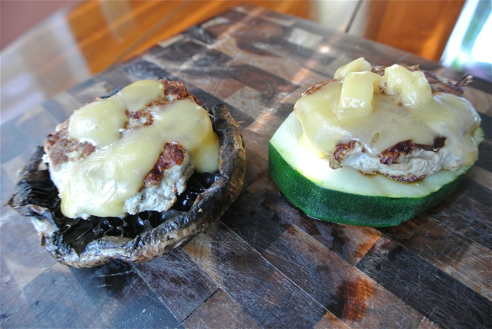 Gouda Turkey Burgers on Portobello Buns
