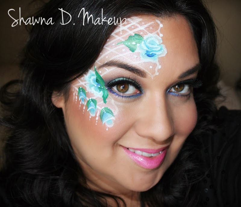 Shawna D. Makeup Floral Lace Face painting (Makeup Monday)