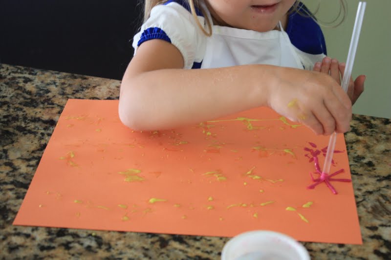 Let Kids Create Cut straw painting
