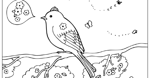 Jarvis Varnado: Spring Birds Coloring Page