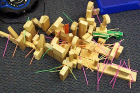 straws in the blocks center (Brick by Brick)