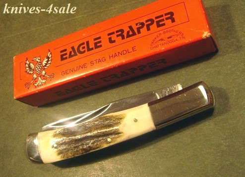 Knives 4sale Parker Brothers Stag Handle Big Eagle Trapper Japan Pocket Knife
