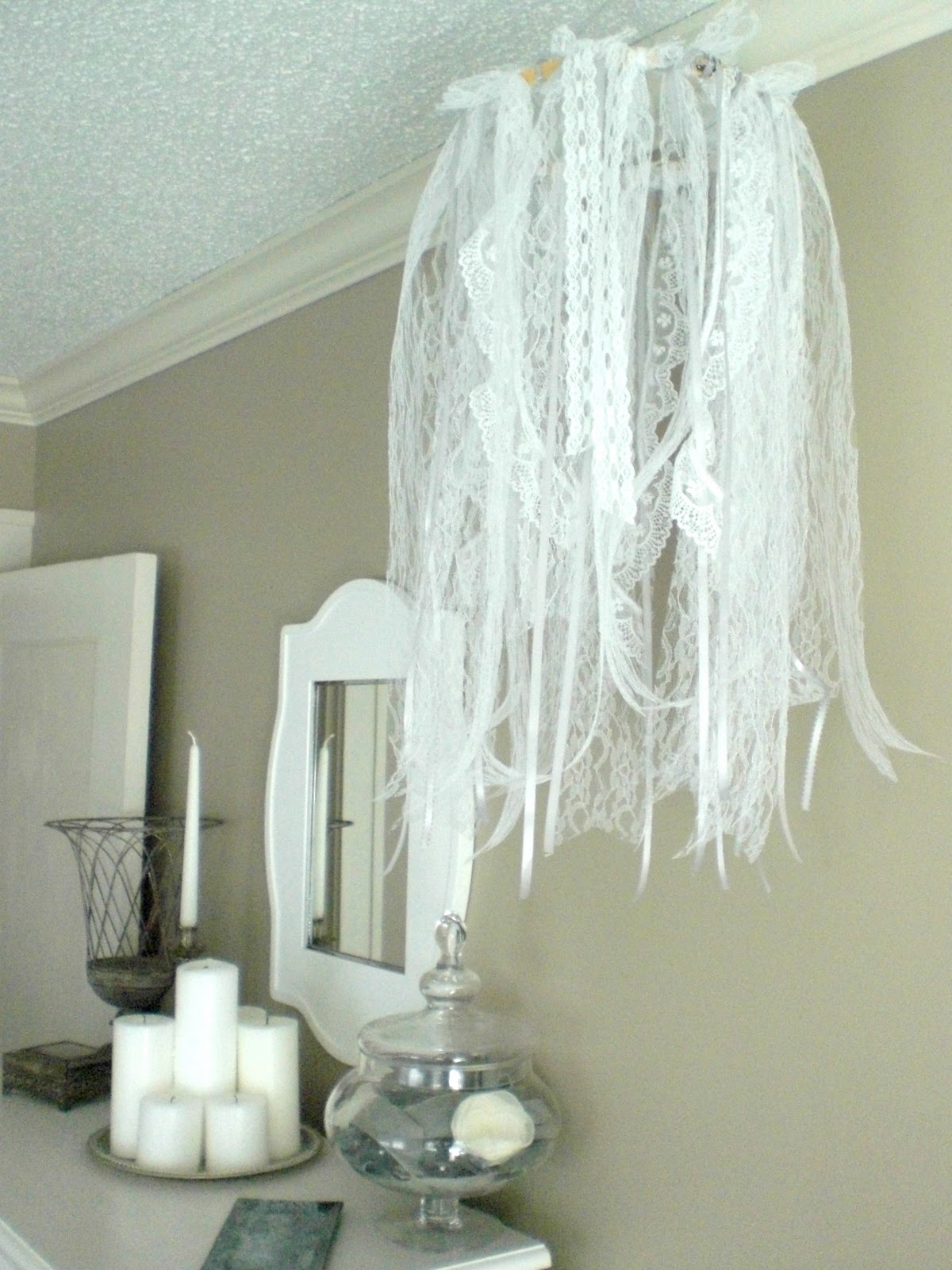 12th and White DIY Ribbon and Lace Chandelier