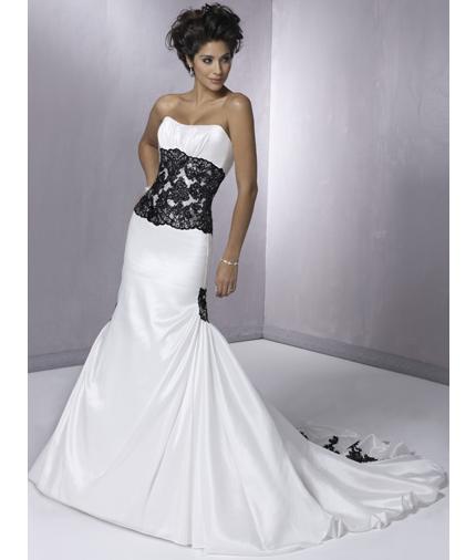 Black and White Mermaid Wedding Dress
