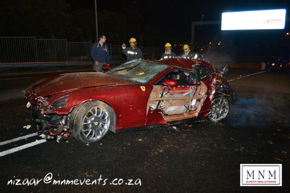 Ferrari 612 Scaglietti Wrecked In Cape Town On Hospital Bend